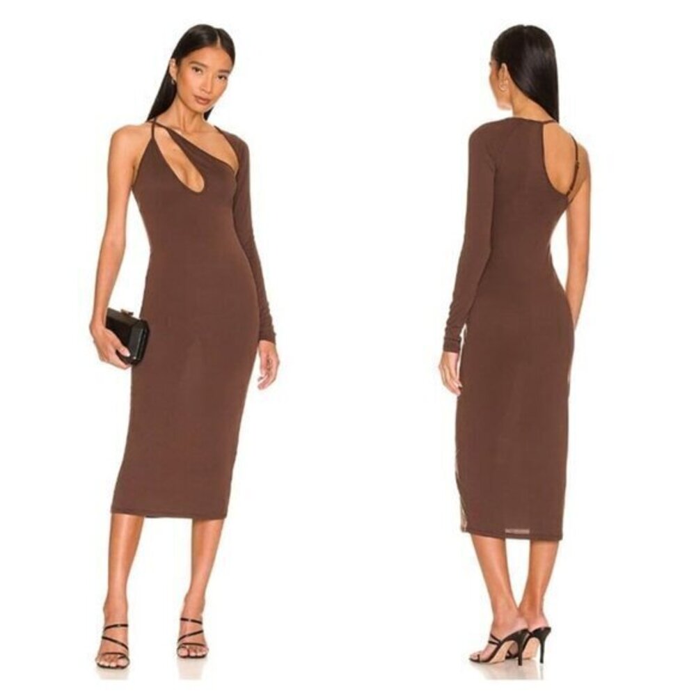 NBD Alora Midi Dress - Dark Brown